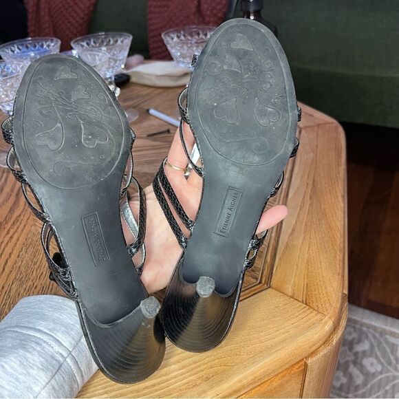 Etienne Aigner Black Strappy Jeweled Sandal - Picture 5 of 5